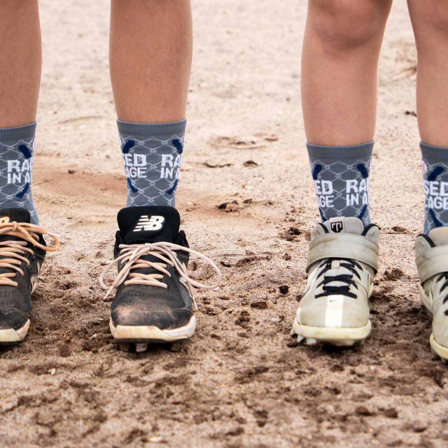 Baseball Woven Mid Calf Socks Raised in a Cage ChalkTalkSPORTS