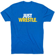 Wrestling Tshirt Short Sleeve Just Wrestle [Royal/Youth Small] -SS