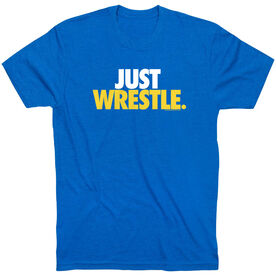 Wrestling Tshirt Short Sleeve Just Wrestle [Royal/Youth Small] -SS