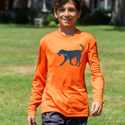 Hockey Long Sleeve Performance Tee - Rocky The Hockey Dog