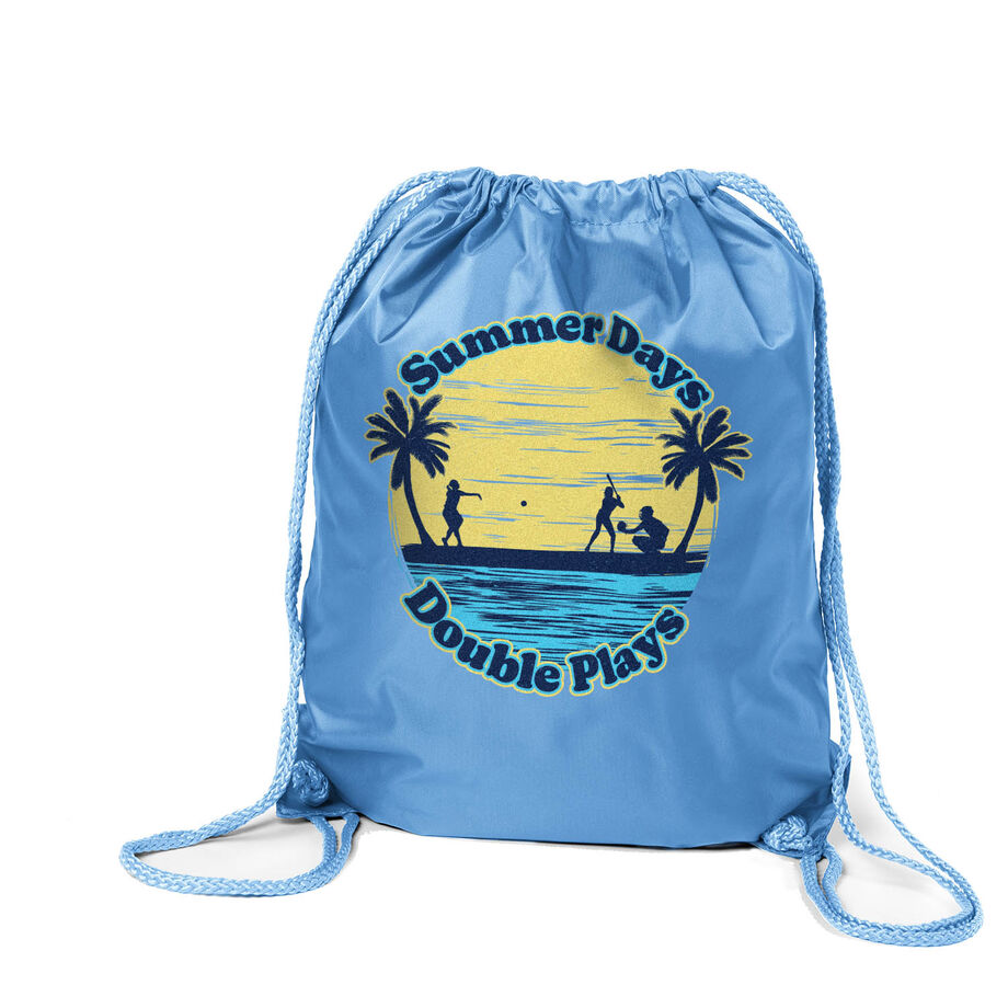 Softball Drawstring Backpack - Summer Days Double Plays
