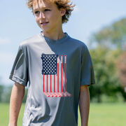 Hockey Short Sleeve Performance Tee - American Flag