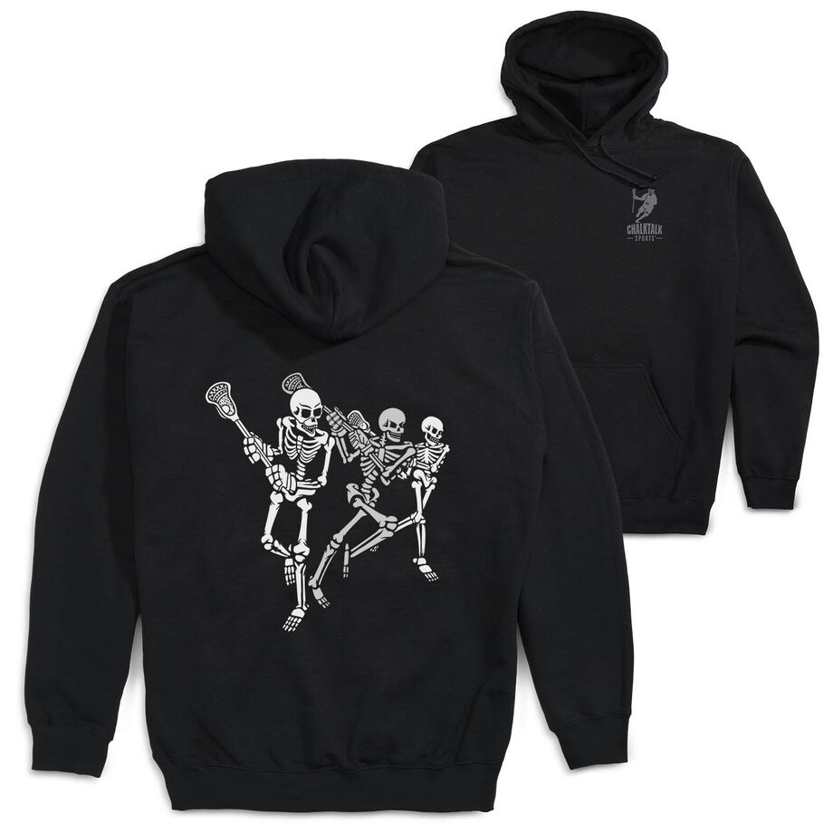 Guys Lacrosse Hooded Sweatshirt - Skeleton Offense (Back Design)