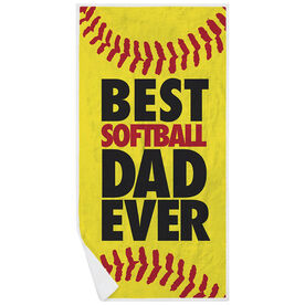 Softball Premium Beach Towel - Best Dad Ever