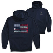 Guys Lacrosse Hooded Sweatshirt - USA Sticks (Back Design)