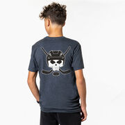 Hockey Short Sleeve Tee - Hockey Helmet Skull (Back Design)