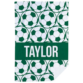 Soccer Premium Blanket - Personalized Side By Side Ball Pattern