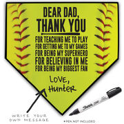 Softball Home Plate Plaque - Dear Dad
