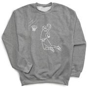 Basketball Crewneck Sweatshirt - Basketball Player Sketch