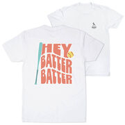 Softball Short Sleeve T-Shirt - Hey Batter Batter (Back Design)