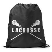 Girls Lacrosse Drawstring Backpack - Lacrosse Crossed Girls Sticks