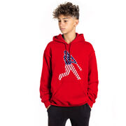 Baseball Hooded Sweatshirt - Baseball Stars and Stripes Player