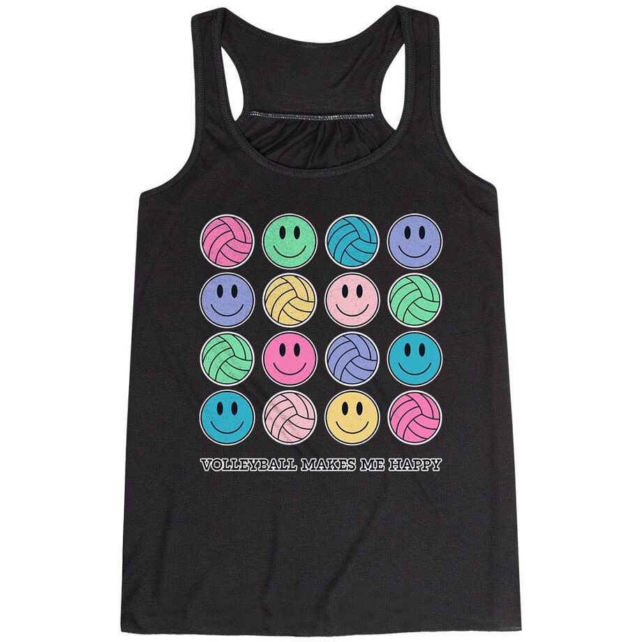 Volleyball Flowy Racerback Tank Top - Volleyball Makes Me Happy