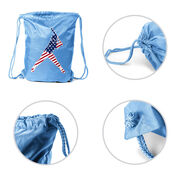 Softball Drawstring Backpack - Softball Stars and Stripes Player