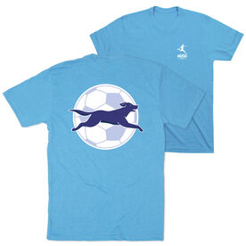 Soccer Short Sleeve T-Shirt - Kicks The Soccer Dog (Back Design)