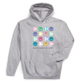Soccer Hooded Sweatshirt - Soccer Makes Me Happy
