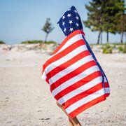 Baseball Hooded Towel - American Flag