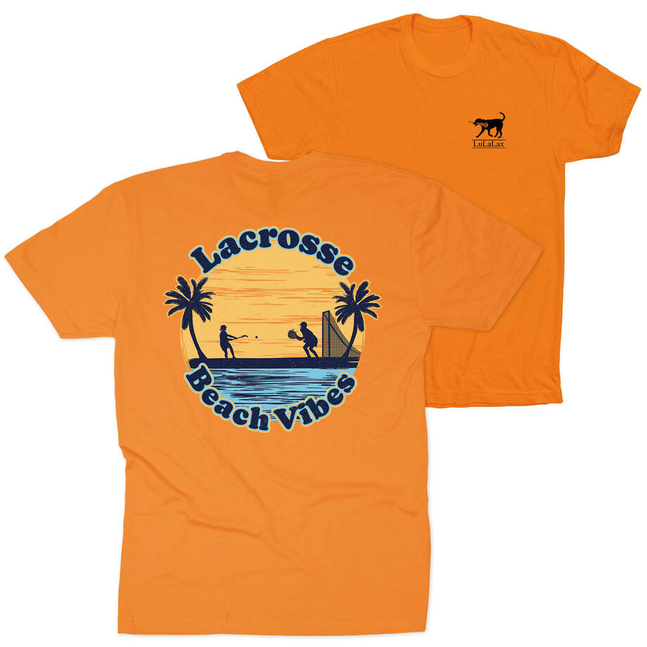 Girls Lacrosse Short Sleeve T-Shirt - Beach Vibes (Back Design)