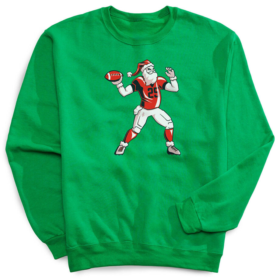 Football Crewneck Sweatshirt - Touchdown Santa - Personalization Image
