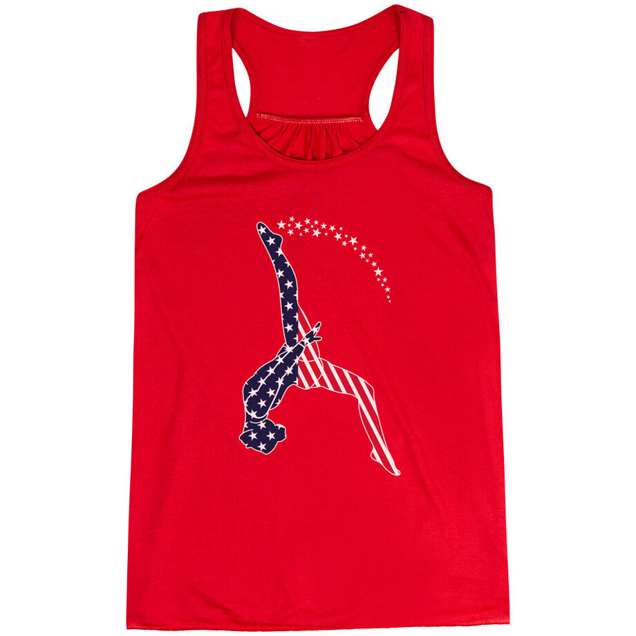 Gymnastics Flowy Racerback Tank Top - Stars and Stripes Gymnast