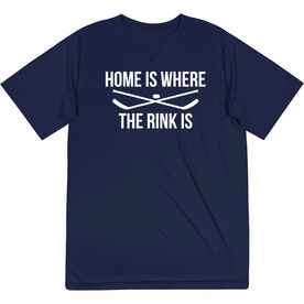 Hockey Short Sleeve Performance Tee - Home Is Where The Rink Is