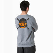 Baseball Crewneck Sweatshirt - Helmet Pumpkin (Back Design)