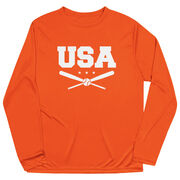 Baseball Long Sleeve Performance Tee - USA