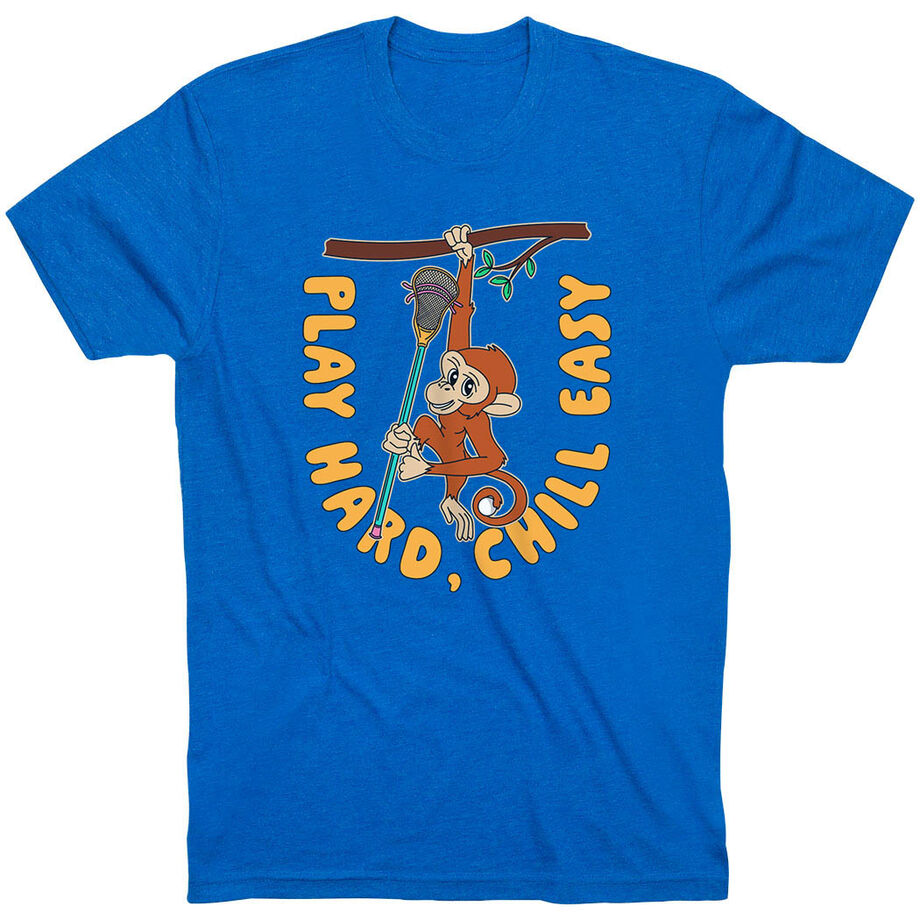 Guys Lacrosse Short Sleeve T-Shirt - Play Hard, Chill Easy