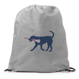 Lacrosse Drawstring Backpack LuLa The LAX Dog(Blue)