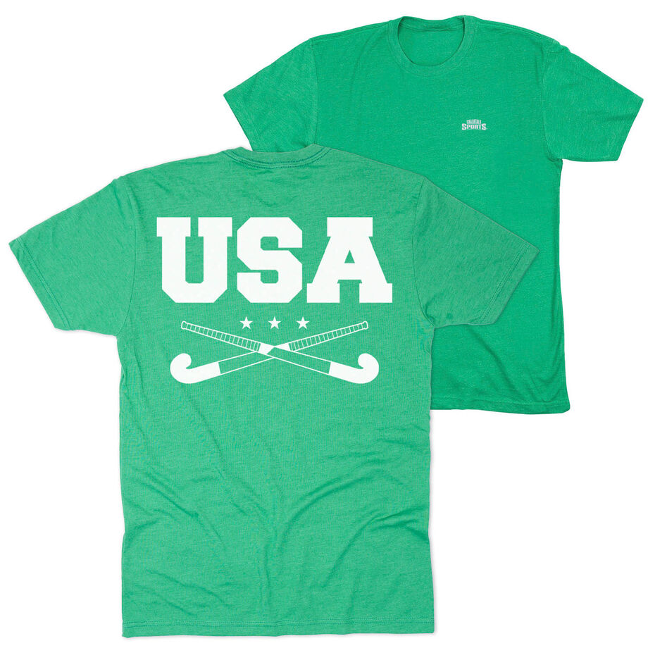 Field Hockey Short Sleeve T-Shirt - USA(Back Design)