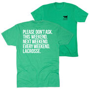 Girls Lacrosse Short Sleeve T-Shirt - All Weekend Lacrosse (Back Design) 