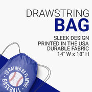 Baseball Drawstring Backpack - I'd Rather Be Playing Baseball Distressed