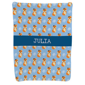 Personalized Baby Blanket - Fox Pattern
