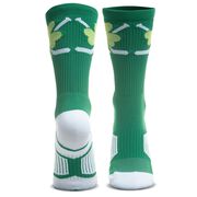 Hockey Woven Mid-Calf Socks - Shamrock Crossed Sticks