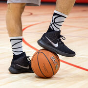 Basketball Woven Mid-Calf Socks - Ball Wrap (Black/White)