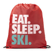 Skiing & Snowboarding Drawstring Backpack Eat. Sleep. Ski.