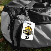 Softball Bag/Luggage Tag - Custom Softball Logo with Team Number