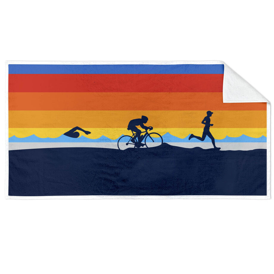 Triathlon Premium Beach Towel - Swim, Bike, Run