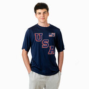 Hockey Short Sleeve Performance Tee - Hockey USA Gold