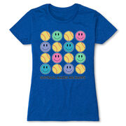 Softball Women's Everyday Tee - Softball Makes Me Happy