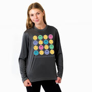 Softball Long Sleeve Performance Tee - Softball Makes Me Happy