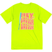 Softball Short Sleeve Performance Tee - Hey Batter Batter