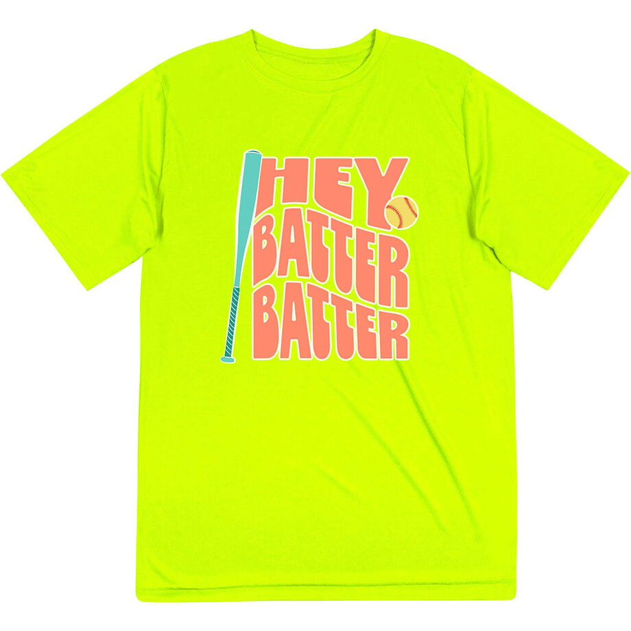 Softball Short Sleeve Performance Tee - Hey Batter Batter