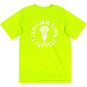 Guys Lacrosse Short Sleeve Performance Tee - I'd Rather Be Playing Lacrosse