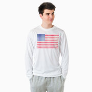 Baseball Long Sleeve Performance Tee - Patriotic Baseball