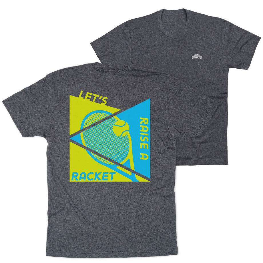 Tennis Short Sleeve T-Shirt - Let's Raise A Racket (Back Design)