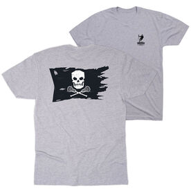 Guys Lacrosse Short Sleeve T-Shirt - Lax Pirate Flag (Back Design)