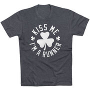 Running Short Sleeve T-Shirt - Kiss Me I am a Runner Shamrock