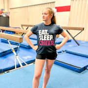 Cheerleading T-Shirt Short Sleeve Eat. Sleep. Cheer.