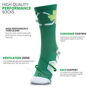 Hockey Woven Mid-Calf Socks - Shamrock Crossed Sticks